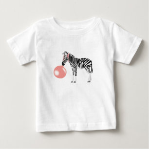 Bubble Gum Zebra Blowing Bubble Baby T-Shirt