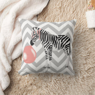 Bubble Gum Zebra Blowing Bubble Cushion