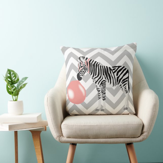 Bubble Gum Zebra Blowing Bubble Cushion (Chair)