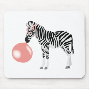 Bubble Gum Zebra Blowing Bubble Mouse Mat