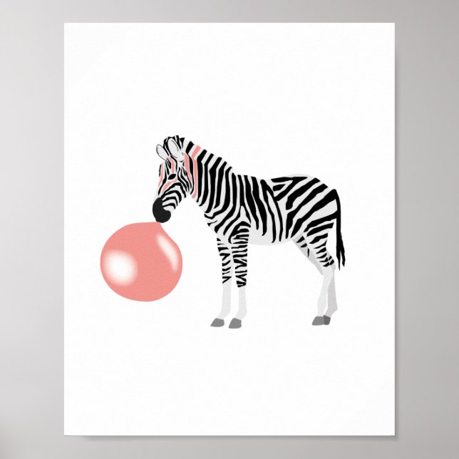 Bubble Gum Zebra Blowing Bubble Poster (Front)
