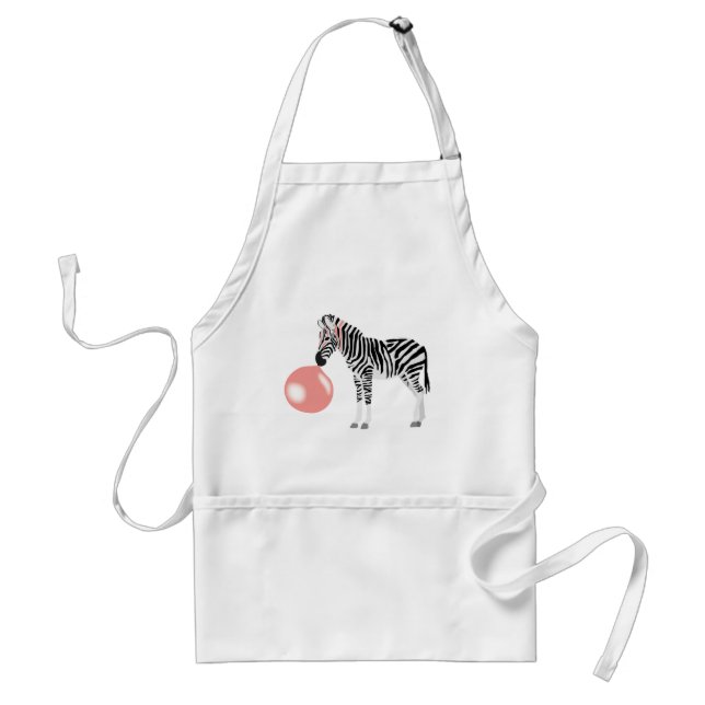 Bubble Gum Zebra Blowing Bubble Standard Apron (Front)