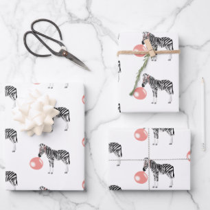 Bubble Gum Zebra Blowing Bubble Wrapping Paper Sheet
