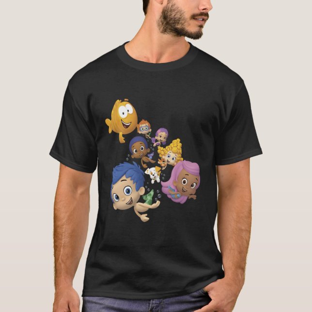 Bubble Guppies Full Cast Swimming Portrait T-Shirt (Front)