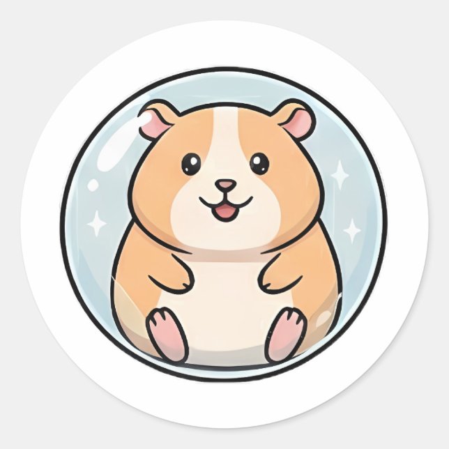 Bubble Hamster Classic Round Sticker (Front)