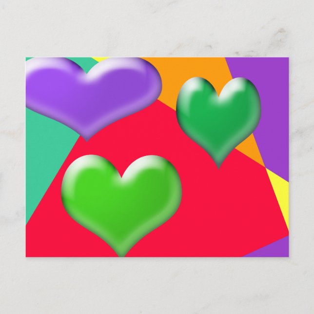 Bubble Hearts Postcard (Front)