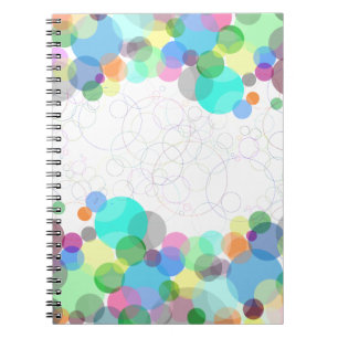 Bubble illustrated colourful rainbow design notebook