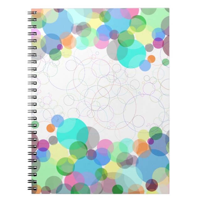 Bubble illustrated colourful rainbow design notebook (Front)