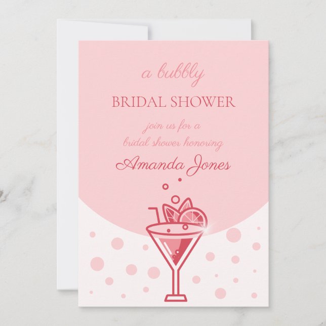 Bubble in Pink: Pretty Elegance Fun Bridal Shower  Invitation (Front)