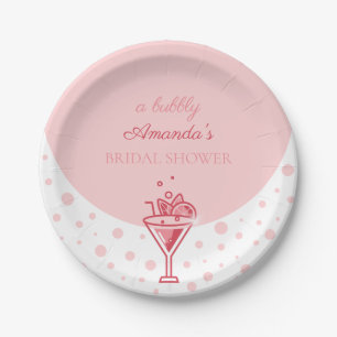 Bubble in Pink: Pretty Elegance Fun Bridal Shower Paper Plate