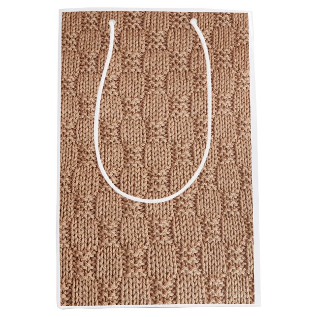 Bubble Knit Stitch Pattern by Shirley Taylor Medium Gift Bag (Front)