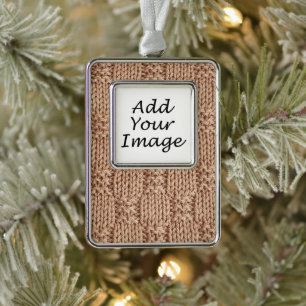 Bubble Knit Stitch Pattern by Shirley Taylor Silver Plated Framed Ornament