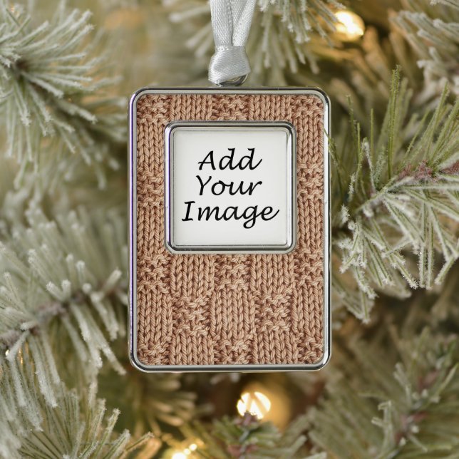 Bubble Knit Stitch Pattern by Shirley Taylor Silver Plated Framed Ornament (Tree)