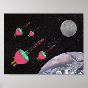 Bubble Lights in Space Poster