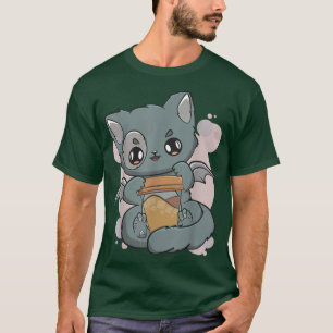Bubble Milk Tea Boba Cat Pastel Goth Neko Mochi Yu T-Shirt