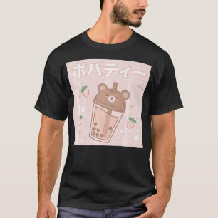 Bubble Milk Tea Boba Cute Bear Kawaii Aesthetic T-Shirt