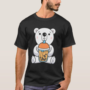 Bubble Milk Tea Polar Bear Cute Polar Bear Drinkin T-Shirt