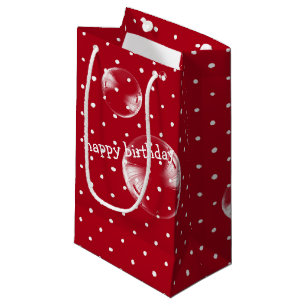 bubble on red and white polka dot small gift bag
