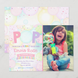 Bubble Party Birthday Invitation Bubbly Birthday