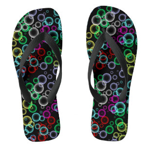 bubble pattern 02.b Black BG Flip Flops