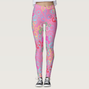 bubble pattern 02.b Pink BG Leggings
