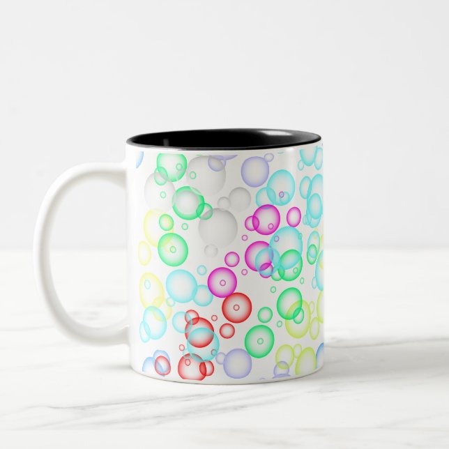 bubble pattern 02.b White BG Two-Tone Coffee Mug (Left)