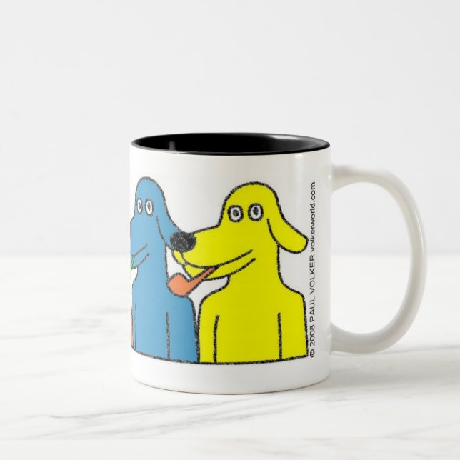 BUBBLE-PIPE DOGS $14.95 Two-Tone COFFEE MUG (Right)