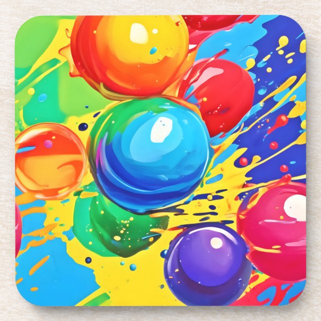 Bubble Pop: Bright and Bold Coaster (Front)