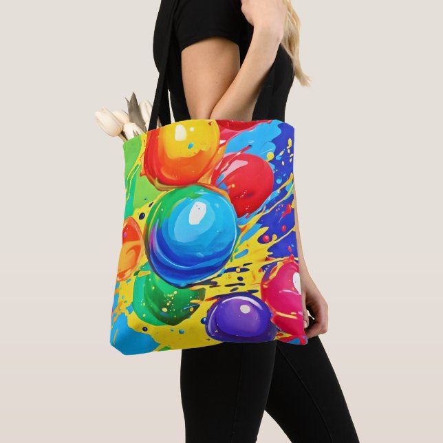 Bubble Pop: Bright and Bold Tote Bag (Close Up)