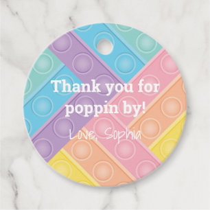Bubble Pop Toy Rainbow Popper Fidget Toy Birthday Favour Tags