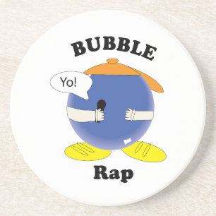 Bubble Rap Funny Pun Character Cartoon Design Coaster