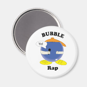 Bubble Rap Funny Pun Character Cartoon Design Magnet