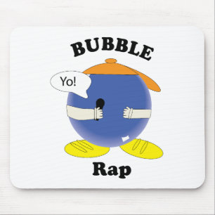 Bubble Rap Funny Pun Character Cartoon Fun Design Mouse Mat
