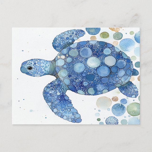 Bubble Sea Turtle Postcard (Front)