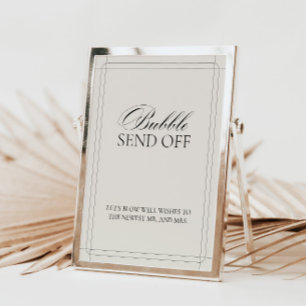 Bubble Send Off Vintage Classic Light Grey Sign    Invitation