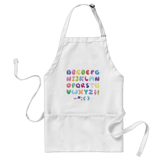 Bubble Shaped Alphabet Standard Apron (Front)