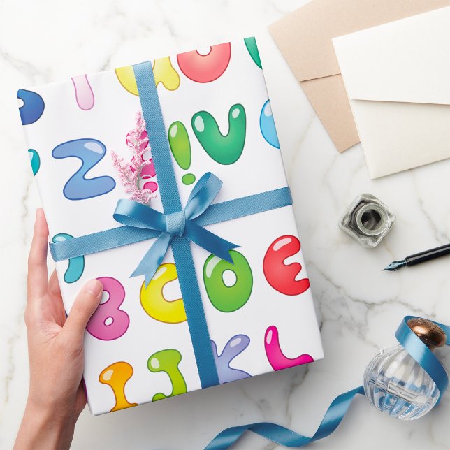 Bubble Shaped Alphabet Wrapping Paper (Creator Uploaded)