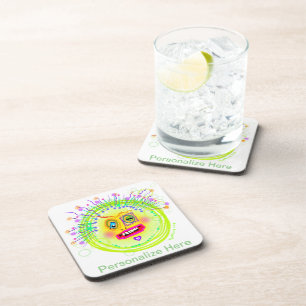 Bubble Smile Meemogie Emoji Art Coaster