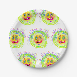 Bubble Smile Meemogie Emoji Art Paper Plate