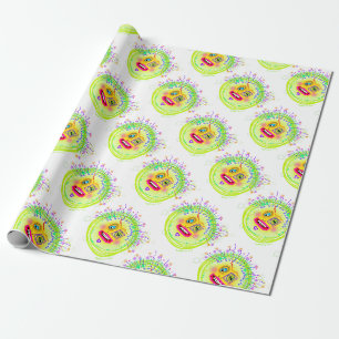 Bubble Smile Meemogie Emoji Art Wrapping Paper