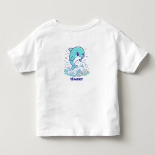 Bubble Splash Dolphin Cute Ocean Animal Custom Toddler T-Shirt