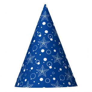Bubble Stars Blue Party Hat