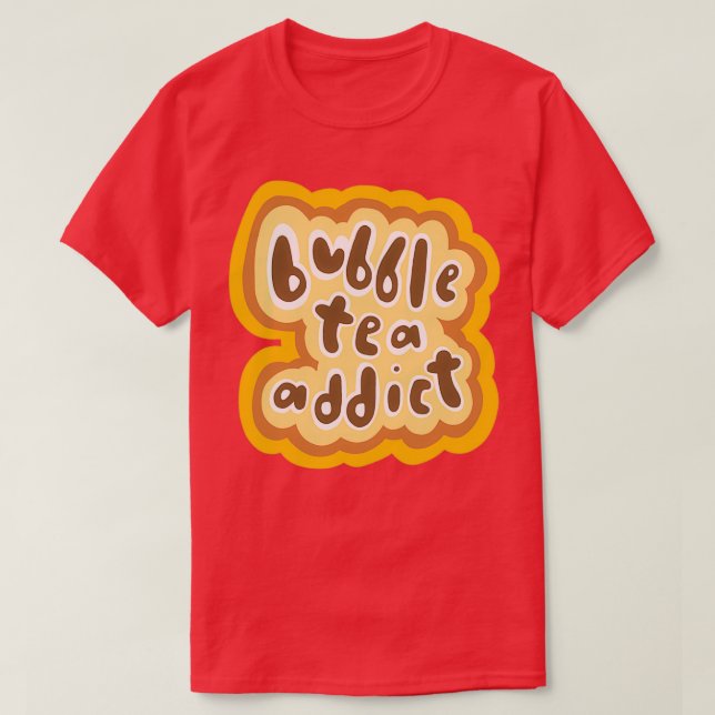 Bubble Tea Addict Warm Yellow Version T-Shirt (Design Front)