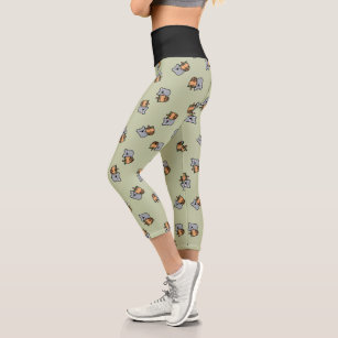 Pink koala with boombox and tropical leaves design leggings, Zazzle