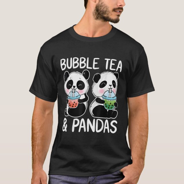 Bubble Tea And Pandas Boba Tea Kawaii Panda T-Shirt (Front)