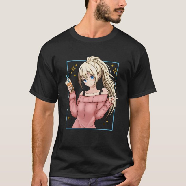 Bubble Tea Anime Girl Kawaii Japanese T-Shirt (Front)