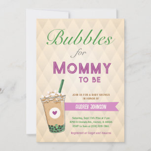 Bubble Tea Baby Shower Coffee Korean Kpop Boba Invitation