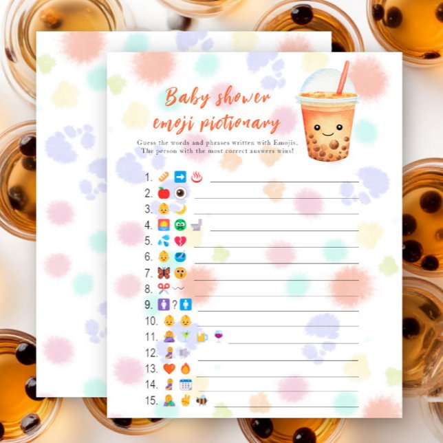 Bubble tea baby shower Emoji picture game (Creator Uploaded)