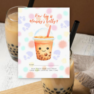 Bubble Tea Baby shower How big is mummy's belly Enclosure Card