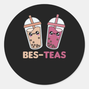 Bubble Tea Best Friends Party Partner Boba Classic Round Sticker